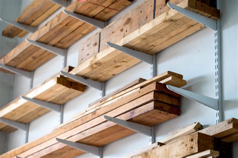 metal bracket and wood shelf garage organization|best garage shelves for storage.